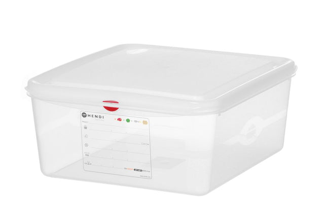 HENDI GN 2 / 3 Behälter –  Polypropylen – 13 – 5 l – Transparent – Rechteckig – 354 × 325 × H 150 mm – Produktansicht