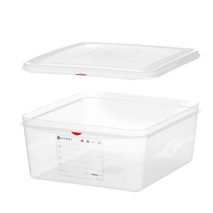 HENDI GN 2 / 3 Behälter –  Polypropylen – 13 – 5 l – Transparent – Rechteckig – 354 × 325 × H 150 mm – Weitere Produktansicht