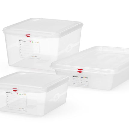 HENDI GN 2 / 3 Behälter –  Polypropylen – 9 l – Transparent – Rechteckig – 354 × 325 × H 100 mm – Weitere Produktansicht
