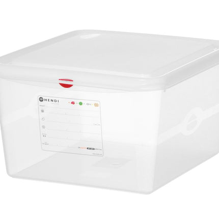 HENDI GN 2 / 3 Behälter –  Polypropylen – 19 l – Transparent – Rechteckig – 354 × 325 × H 200 mm – Produktansicht