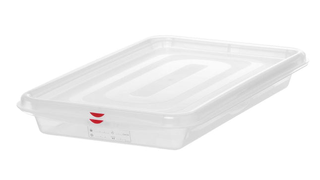 HENDI GN 1 / 1 Behälter –  Polypropylen – 8 l – Transparent – Rechteckig – 530 × 325 × H 65 mm – Produktansicht