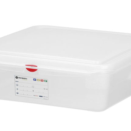 HENDI GN 1 / 1 Behälter –  Polypropylen – 13 l – Transparent – Rechteckig – 530 × 325 × H 100 mm – Produktansicht