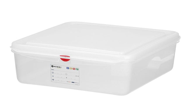HENDI GN 1 / 1 Behälter –  Polypropylen – 13 l – Transparent – Rechteckig – 530 × 325 × H 100 mm – Produktansicht
