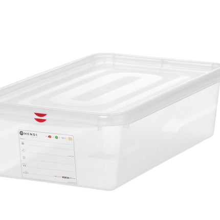 HENDI GN 1 / 1 Behälter –  Polypropylen – 21 l – Transparent – Rechteckig – 530 × 325 × H 150 mm – Produktansicht