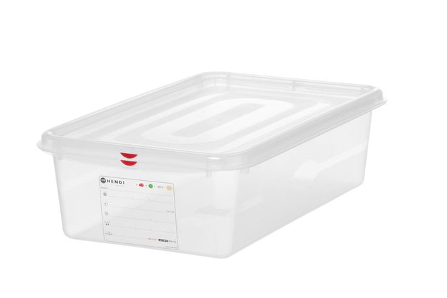 HENDI GN 1 / 1 Behälter –  Polypropylen – 21 l – Transparent – Rechteckig – 530 × 325 × H 150 mm – Produktansicht