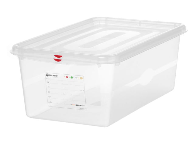 HENDI GN 1 / 1 Behälter –  Polypropylen – 28 l – Transparent – Rechteckig – 530 × 325 × H 200 mm – Produktansicht