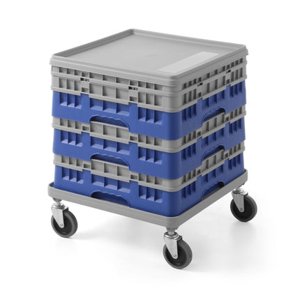 AmerBox Fahrgestell für Universal-Regale 500 × 500 mm – Hellgrau – 500 × 500 × H 180 mm – Weitere Produktansicht