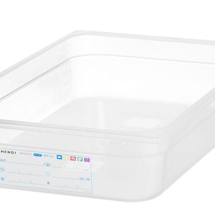 HENDI Gastronorm-Behälter 1 / 1 – GN 1 / 1 – 12 l – Transparent – 530 × 325 × 100 mm – Produktansicht