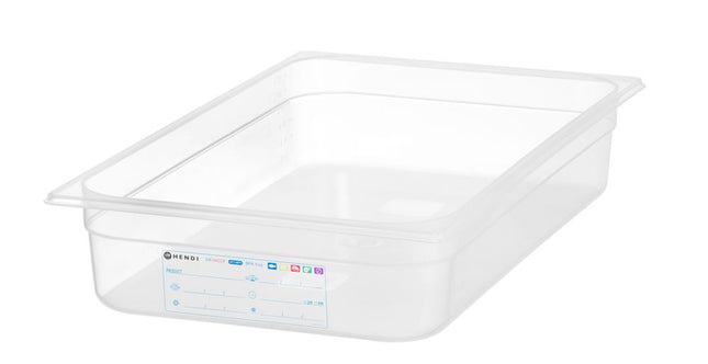 HENDI Gastronorm-Behälter 1 / 1 – GN 1 / 1 – 12 l – Transparent – 530 × 325 × 100 mm – Produktansicht