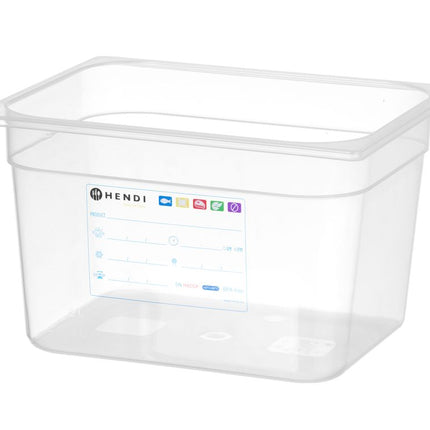 HENDI Gastronorm-Behälter 1 / 2 – GN 1 / 2 – 12.5 l – Transparent – 325 × 265 × 200 mm – Produktansicht