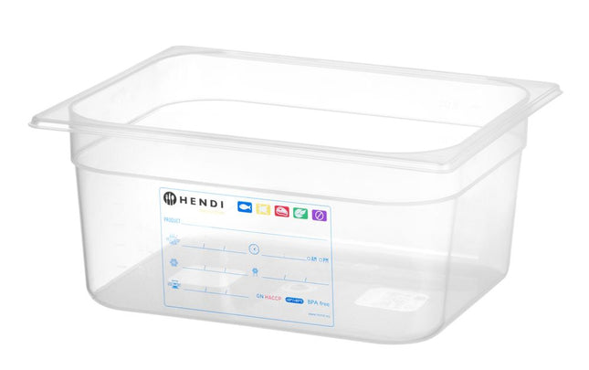 HENDI Gastronorm-Behälter 1 / 2 – GN 1 / 2 – 9.5 l – Transparent – 325 × 265 × 150 mm – Produktansicht