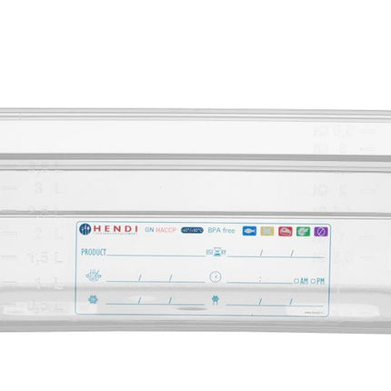 HENDI Gastronorm-Behälter 1 / 3 – GN 1 / 3 – 4 l – Transparent – 325 × 176 × 100 mm – Produktansicht