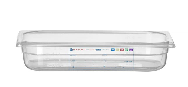 HENDI Gastronorm-Behälter 1 / 3 – GN 1 / 3 – 2.5 l – Transparent – 325 × 176 × 65 mm – Produktansicht