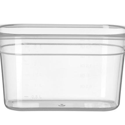HENDI Gastronorm-Behälter 1 / 4 – Profi Line – GN 1 / 4 – 3.5 l – Transparent – 265 × 162 × 150 mm – Produktansicht