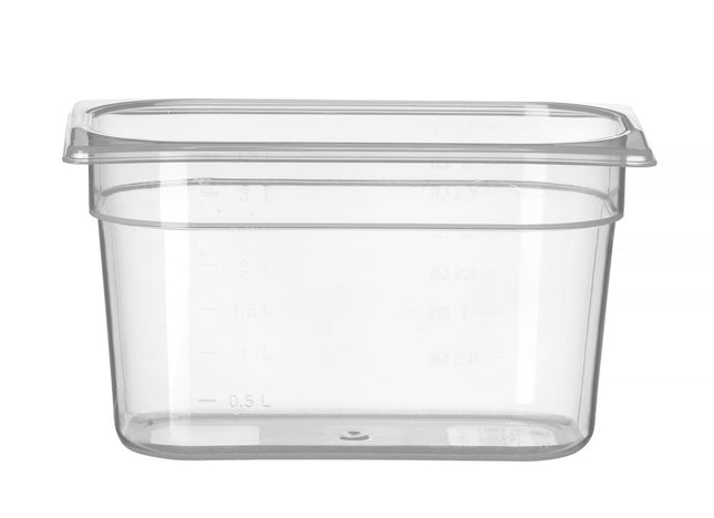 HENDI Gastronorm-Behälter 1 / 4 – Profi Line – GN 1 / 4 – 3.5 l – Transparent – 265 × 162 × 150 mm – Produktansicht