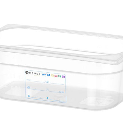 HENDI Gastronorm-Behälter 1 / 4 – GN 1 / 4 – 2.8 l – Transparent – 265 × 162 × 100 mm – Produktansicht