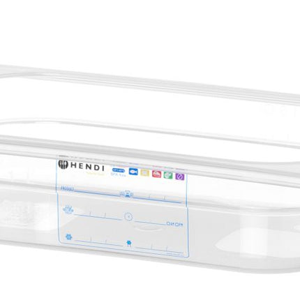HENDI Gastronorm-Behälter 1 / 4 – GN 1 / 4 – 1.8 l – Transparent – 265 × 162 × 65 mm – Produktansicht
