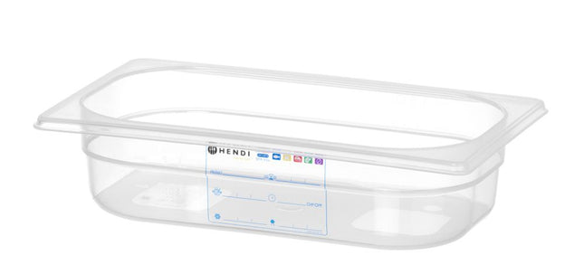 HENDI Gastronorm-Behälter 1 / 4 – GN 1 / 4 – 1.8 l – Transparent – 265 × 162 × 65 mm – Produktansicht