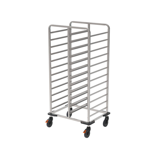 Rieber Tablett-Regalwagen 2x1/1 - Stoßecken – Perspektivansicht