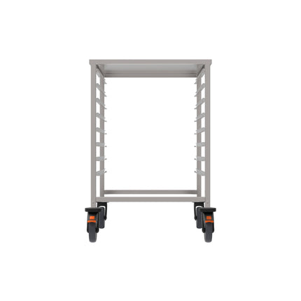 Rieber GN-Regalwagen 2/1 niedr.H=900-Abweiserr. – Frontansicht