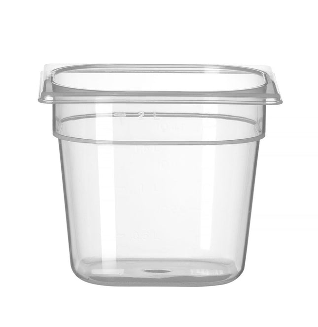 HENDI Gastronorm-Behälter 1 / 6 – Profi Line – GN 1 / 6 – 2 l – Transparent – 176 × 162 × 150 mm – Produktansicht