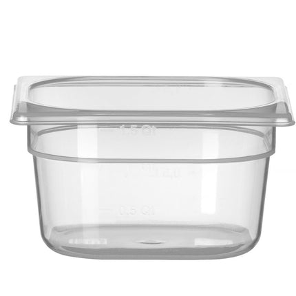 HENDI Gastronorm-Behälter 1 / 6 – Profi Line – GN 1 / 6 – 1.5 l – Transparent – 176 × 162 × 100 mm – Produktansicht