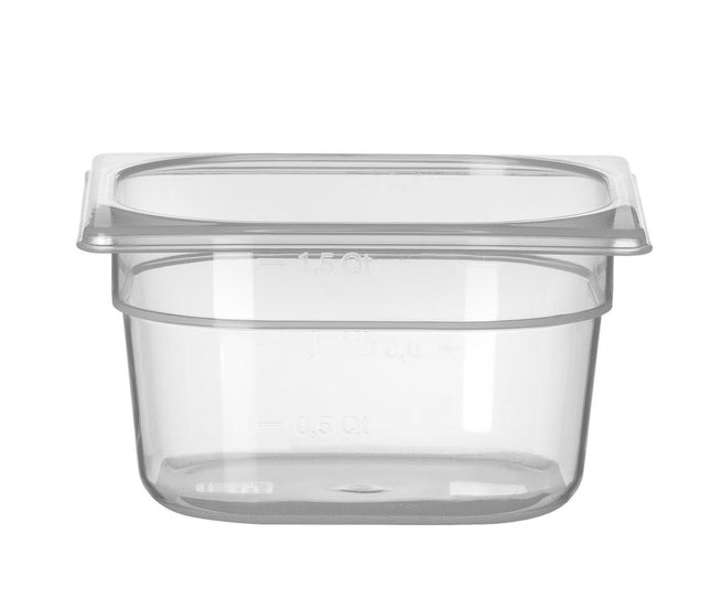 HENDI Gastronorm-Behälter 1 / 6 – Profi Line – GN 1 / 6 – 1.5 l – Transparent – 176 × 162 × 100 mm – Produktansicht