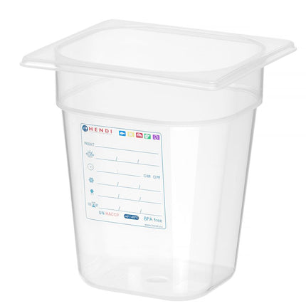 HENDI Gastronorm-Behälter 1 / 6 – GN 1 / 6 – 3.4 l – Transparent – 176 × 162 × 200 mm – weitere Produktansicht
