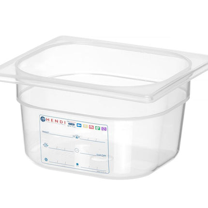 HENDI Gastronorm-Behälter 1 / 6 – GN 1 / 6 – 1.6 l – Transparent – 176 × 162 × 100 mm – weitere Produktansicht
