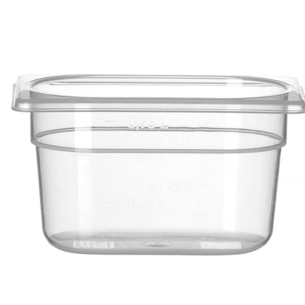 HENDI Gastronorm-Behälter 1 / 9 – Profi Line – 1.0 – GN 1 / 9 – 0.75 l – Transparent – 176 × 108 × 100 mm – Produktansicht