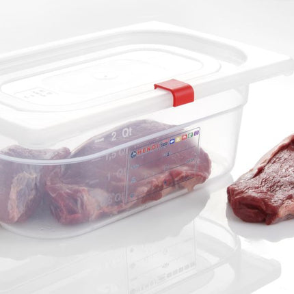 HENDI Farbcodierungsclips für HACCP-Aufbewahrungsbehälter – Rot – 12 Stück – weitere Produktansicht