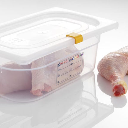 HENDI Farbcodierungsclips für HACCP-Aufbewahrungsbehälter – Gelb – 12 Stück – weitere Produktansicht