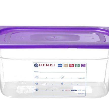 HENDI Gastronorm-Deckel violett – GN 1 / 3 – Violett – 325 × 176 mm – weitere Produktansicht