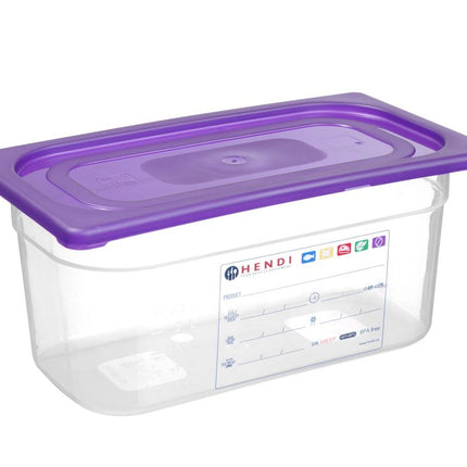 HENDI Gastronorm-Deckel violett – GN 1 / 3 – Violett – 325 × 176 mm – weitere Produktansicht