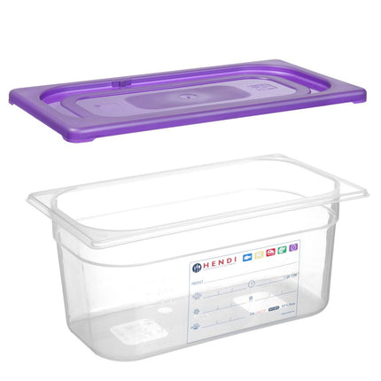 HENDI Gastronorm-Deckel violett – GN 1 / 3 – Violett – 325 × 176 mm – weitere Produktansicht