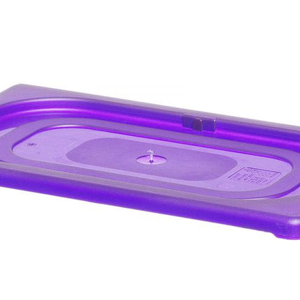 HENDI Gastronorm-Deckel violett – GN 1 / 4 – Violett – 265 × 162 mm – Produktansicht