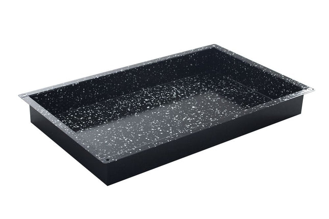 HENDI Gastronorm-Behälter –  emailliert – GN 2 / 1 – Rechteckig – Schwarz – 650 × 530 × H 60 mm – Produktansicht