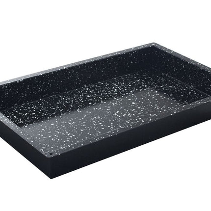 HENDI Gastronorm-Behälter –  emailliert – GN 2 / 1 – Rechteckig – Schwarz – 650 × 530 × H 40 mm – Produktansicht