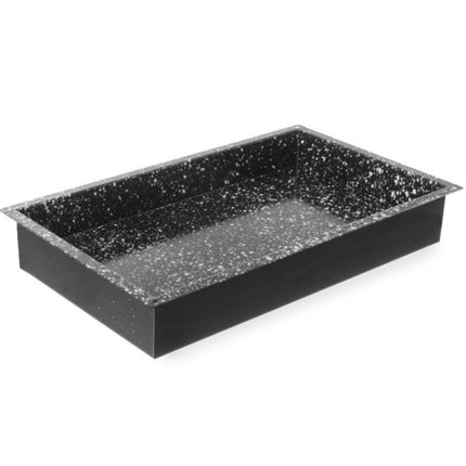 HENDI Blech CONVECTOMAT CLASSIC GN 1 / 1 – Rechteckig – Schwarz – 530 × 325 × H 80 mm – Produktansicht
