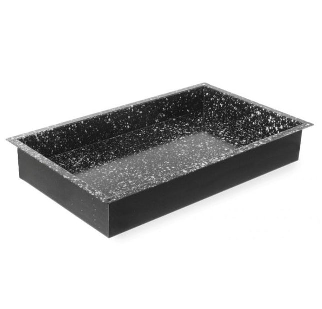 HENDI Blech CONVECTOMAT CLASSIC GN 1 / 1 – Rechteckig – Schwarz – 530 × 325 × H 80 mm – Produktansicht