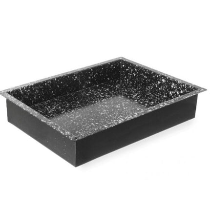 HENDI Blech CONVECTOMAT CLASSIC GN 2 / 3 – Rechteckig – Schwarz – 354 × 325 × H 60 mm – Produktansicht