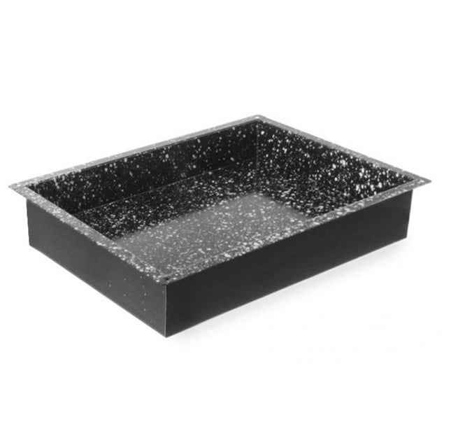 HENDI Blech CONVECTOMAT CLASSIC GN 2 / 3 – Rechteckig – Schwarz – 354 × 325 × H 60 mm – Produktansicht