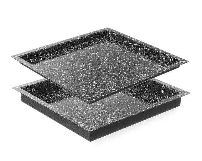 HENDI Blech CONVECTOMAT CLASSIC GN 2 / 3 – GN 2 / 3 – Schwarz – 354 × 325 × 20 mm – Produktansicht
