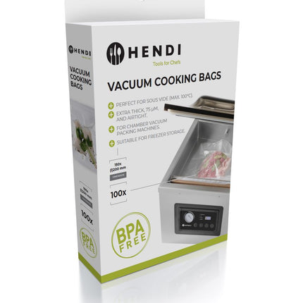 HENDI Vakuum-Kochbeutel – 200 × 150 mm – 100 Stück – Produktansicht