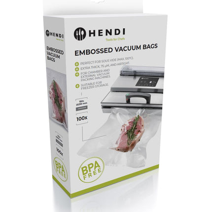 HENDI Vakuum-Kochbeutel geprägt 150 × 250 mm – 100 Stück – Produktansicht