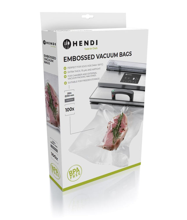 HENDI Vakuum-Kochbeutel – geprägt – 250 × 350 mm – 100 Stück – Produktansicht