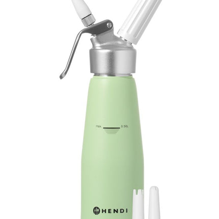 HENDI Sahnespender – 0 – 5 l – Pastellgrün – Ø 80 × H 260 mm – Weitere Produktansicht