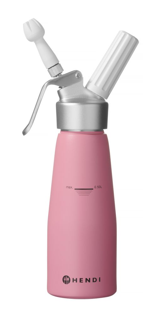 HENDI Sahnespender – 0 – 5 l – Pastellrosa – Ø 80 × H 260 mm – Produktansicht