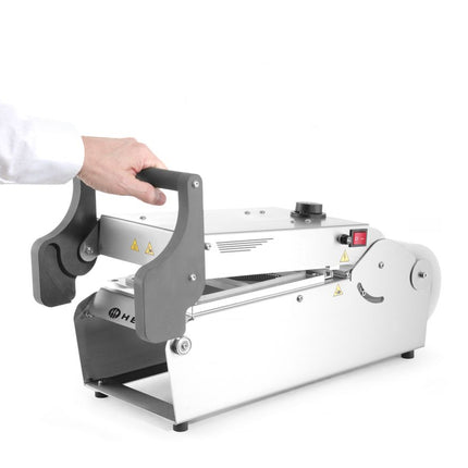 HENDI Schalenversiegelungsmaschine Supreme – 230 V / 700 W – 247 × 637 × H 258 mm – Detailansicht