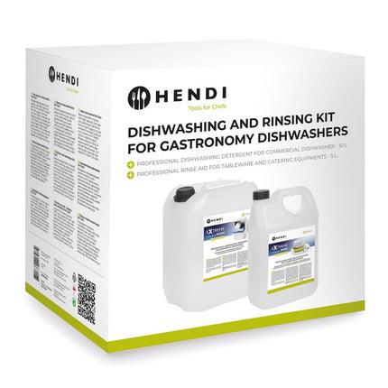 HENDI Extreme Wash & Shine Professionelles Set zum Spülen und Reinigen von Geschirr in gastronomischen Geschirrspülern – 10 l + 5 l  – Produktansicht